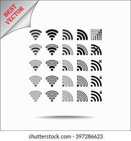 Wireless sign icon, vector illustration. Flat design style 