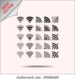 Wireless sign icon, vector illustration. Flat design style 