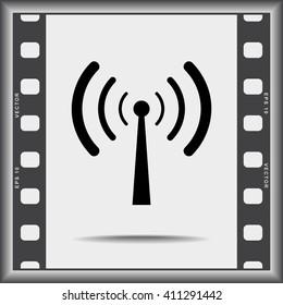 Wireless sign icon, vector illustration. Flat design style 
