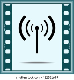 Wireless sign icon, vector illustration. Flat design style 