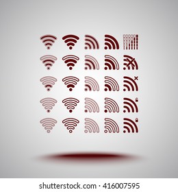 Wireless sign icon, vector illustration. Flat design style 