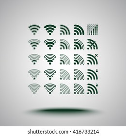 Wireless sign icon, vector illustration. Flat design style 