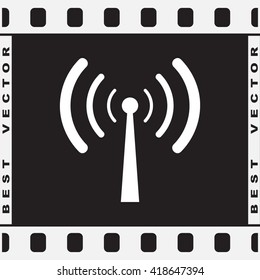 Wireless sign icon, vector illustration. Flat design style 
