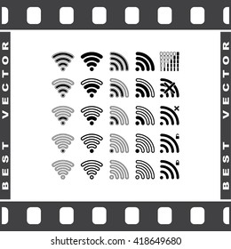Wireless sign icon, vector illustration. Flat design style 