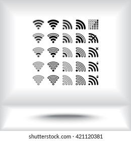 Wireless sign icon, vector illustration. Flat design style 