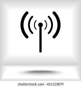 Wireless sign icon, vector illustration. Flat design style 