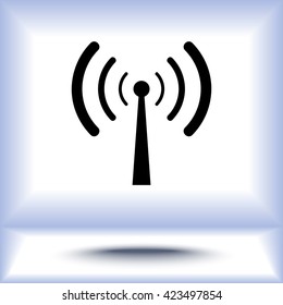 Wireless sign icon, vector illustration. Flat design style 