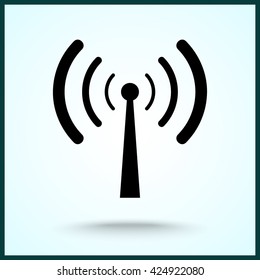 Wireless sign icon, vector illustration. Flat design style 