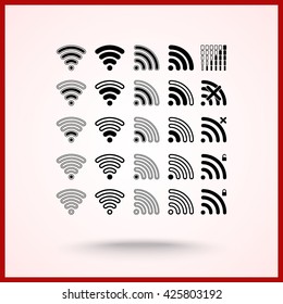 Wireless sign icon, vector illustration. Flat design style 