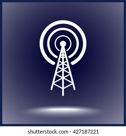Wireless sign icon, vector illustration. Flat design style 