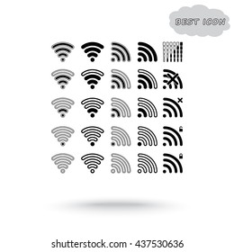 Wireless sign icon, vector illustration. Flat design style 