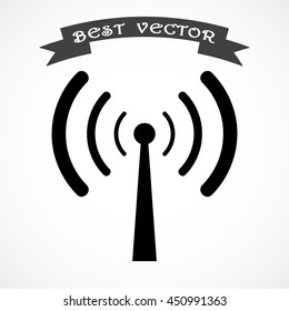 Wireless sign icon, vector illustration. Flat design style 