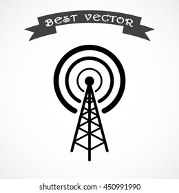 Wireless sign icon, vector illustration. Flat design style 