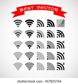 Wireless sign icon, vector illustration. Flat design style 