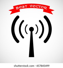 Wireless sign icon, vector illustration. Flat design style 