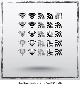 Wireless sign icon, vector illustration. Flat design style 