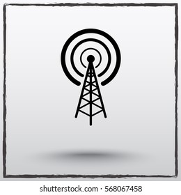 Wireless sign icon, vector illustration. Flat design style 
