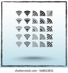 Wireless sign icon, vector illustration. Flat design style 