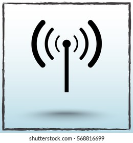 Wireless sign icon, vector illustration. Flat design style 
