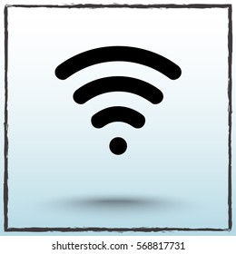 Wireless sign icon, vector illustration. Flat design style 