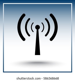 Wireless sign icon, vector illustration. Flat design style 