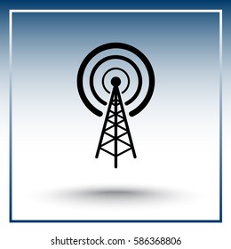 Wireless sign icon, vector illustration. Flat design style 