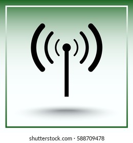 Wireless sign icon, vector illustration. Flat design style 