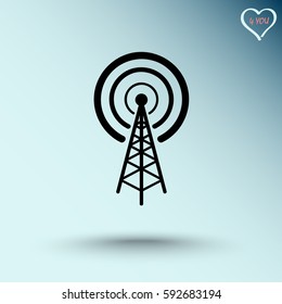 Wireless sign icon, vector illustration. Flat design style 