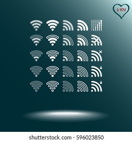 Wireless sign icon, vector illustration. Flat design style 
