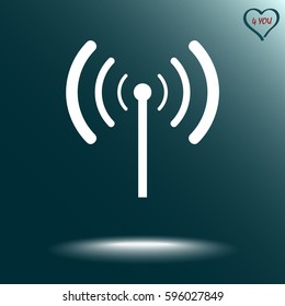 Wireless sign icon, vector illustration. Flat design style 