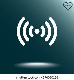 Wireless sign icon, vector illustration. Flat design style 