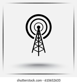 Wireless sign icon, vector illustration. Flat design style 