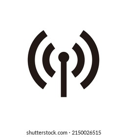 Wireless sign, network transmitter logo  icon technology modern simple flat design illustration 