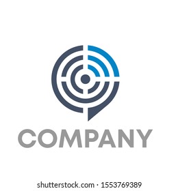 wireless signal chat logo wifi vector design template