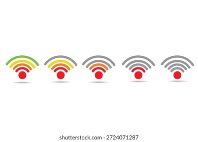 Wireless-Signal und Konnektivitätssymbol zeigen die Netzwerkstärke an. Ideal für Internet-, Kommunikations-, Technologie- und mobile Anwendungen.