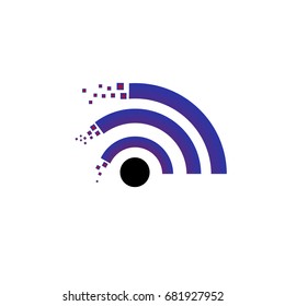 wireless signal data transfer icon logo design inspiration
