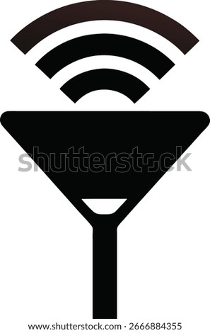 Wireless signal funnel icon isolated on white background