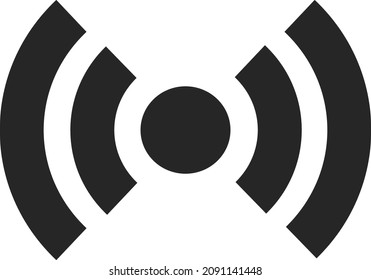 Wireless signal icon. Broadcast symbol in simple line style
