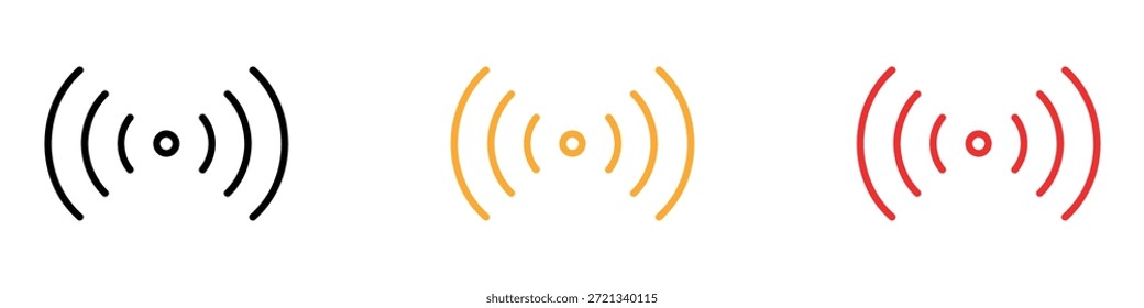 Icono de señal inalámbrica. Vector de conectividad de red y wi-fi. Ilustración vectorial.