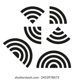 Wireless signal icons. Wi-Fi connection levels. Internet access symbols. Vector illustration. EPS 10.