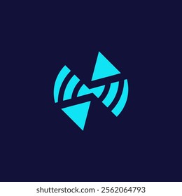 Wireless Signal letter W for internet and connection logo design