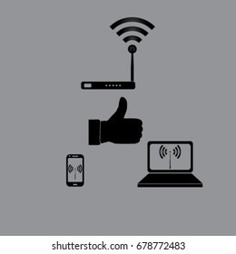 wireless signal level icon, wifi vector illustration