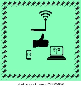 wireless signal level icon, wifi vector illustration