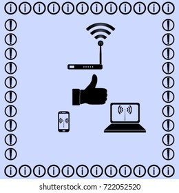 wireless signal level icon, wifi vector illustration