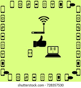 wireless signal level icon, wifi vector illustration