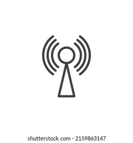 Wireless signal line icon. linear style sign for mobile concept and web design. Wifi hotspot outline vector icon. Symbol, logo illustration. Vector graphics