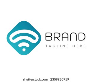 Wireless signal logo design template. Wi-fi logo, radio waves icon. 
