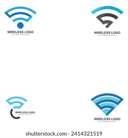 wireless signal logo design template wifi