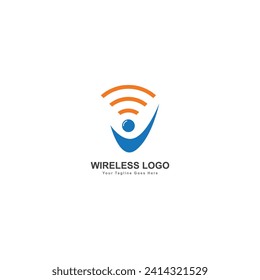 wireless signal logo design template wifi