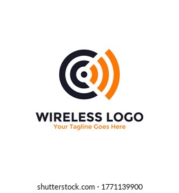 Wireless Signal logo template design. Wifi logo, radio waves icon vector.